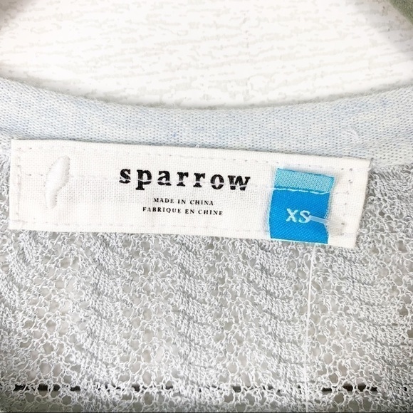 SPARROW Anthropologie Shimmer Fan Cardigan Sweater Button Blue XS - Picture 9 of 11